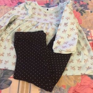 Baby doll style top with matching leggings